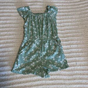 Carter's Green Floral Romper